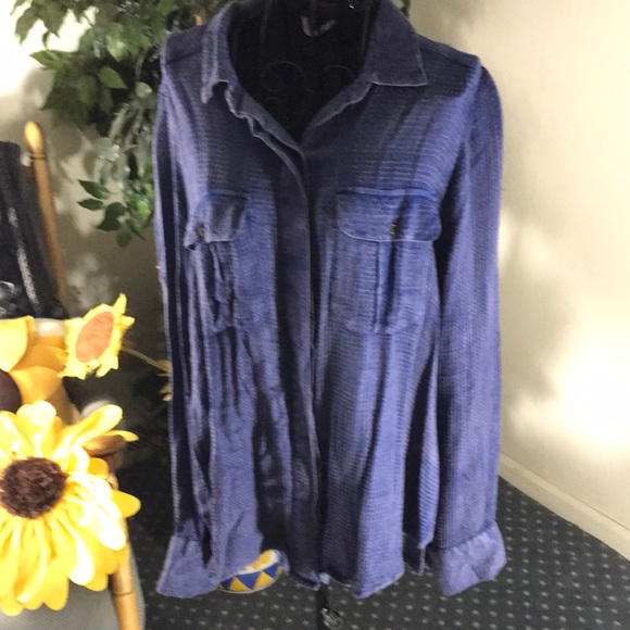 FREE PEOPLE HIGH LOW BUTTON UP SHIRT - Picture 3 of 4